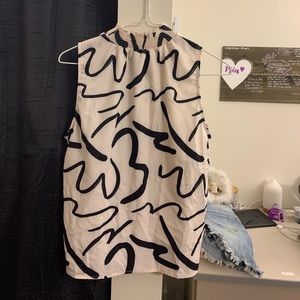 Shein black and white blouse